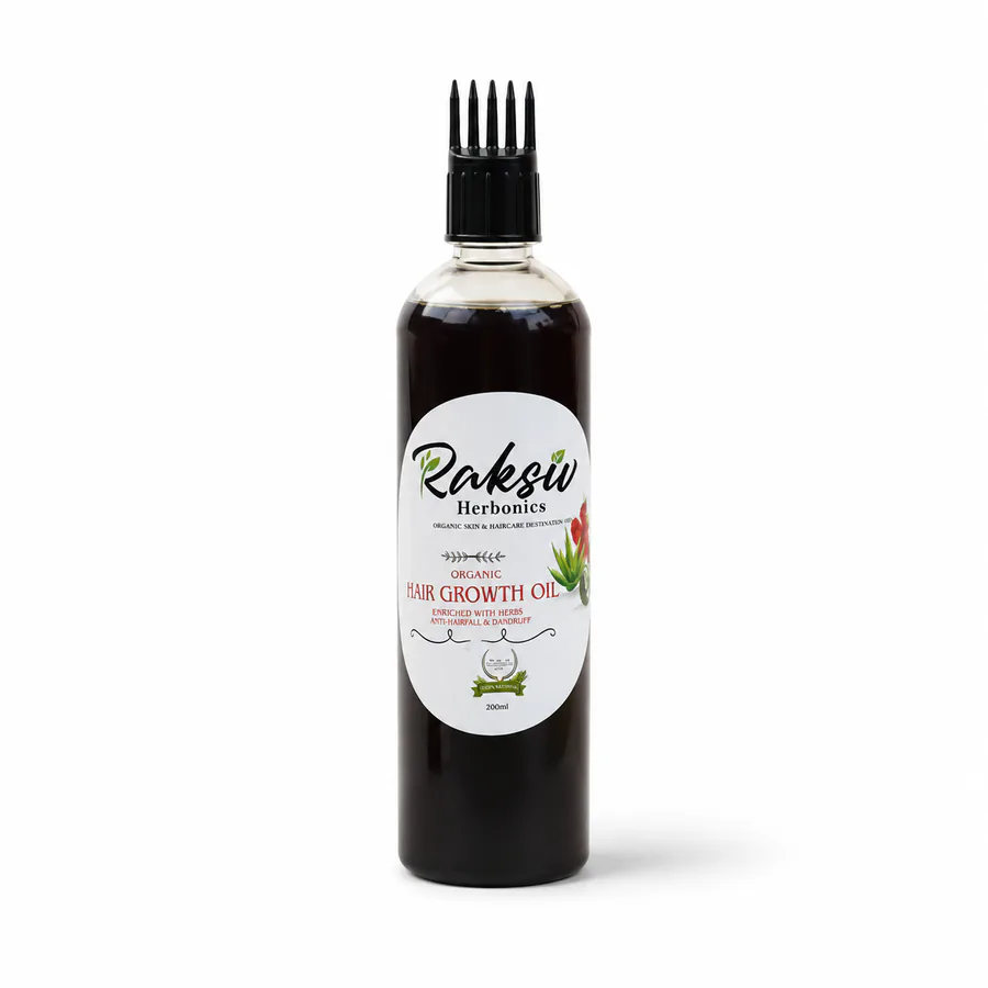 Raksiv Herbonics 200 ml herbal hair oil comb-applicator bottle