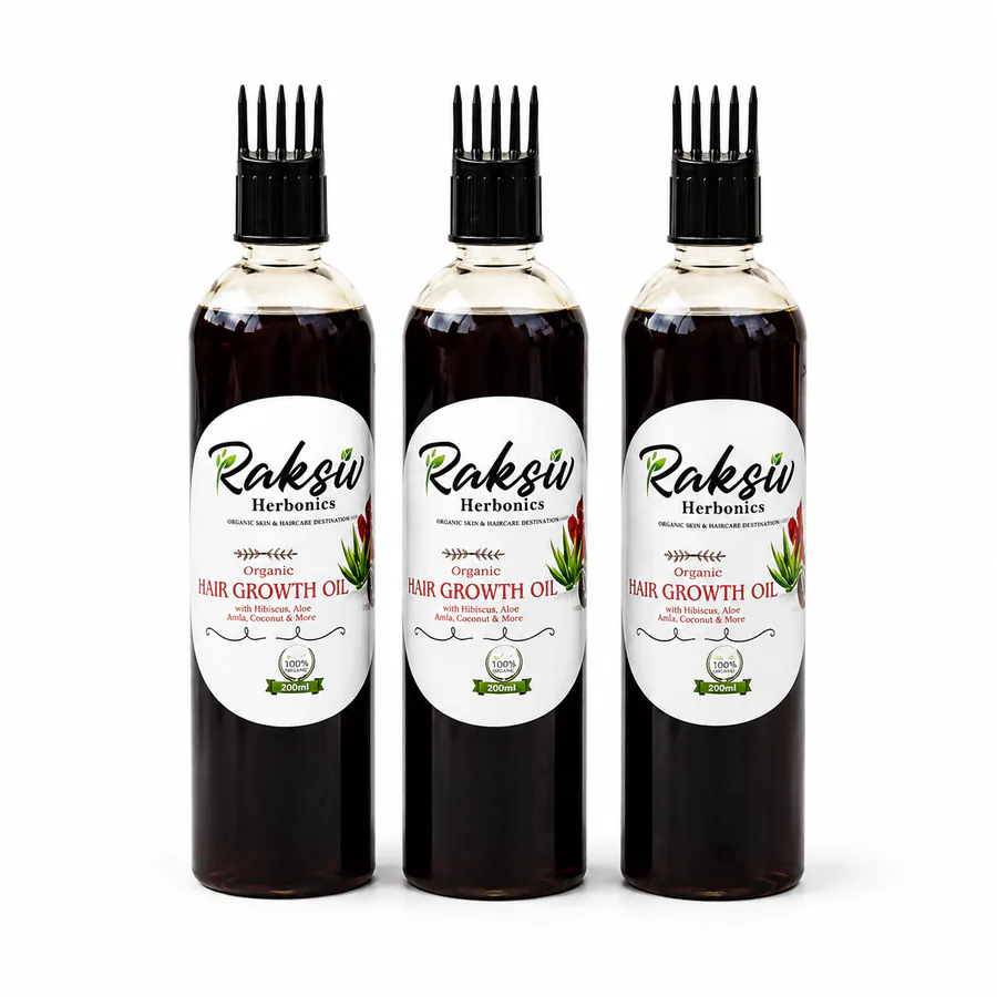 Raksiv Herbonics 200 ml herbal hair oil comb-applicator bottle